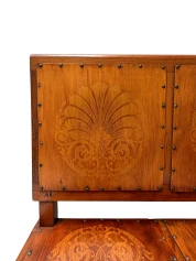 Art Nouveau Extra Large Hall Bench, Elm and Beech, Dutch Design, 1900s